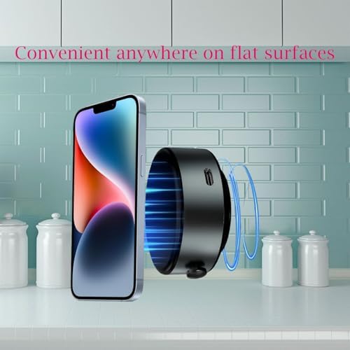 Revolutionary 360° Rotation Electric Magnetic Suction Cup Holder – Ultimate Phone Mount for Cars, Kitchens, Gyms & Bathrooms – Strong Adhesion for All Smooth Surfaces – Enhanced Compatibility & Effortless Access with One-Touch Release – Perfect for Navigating, Cooking, and Exercising