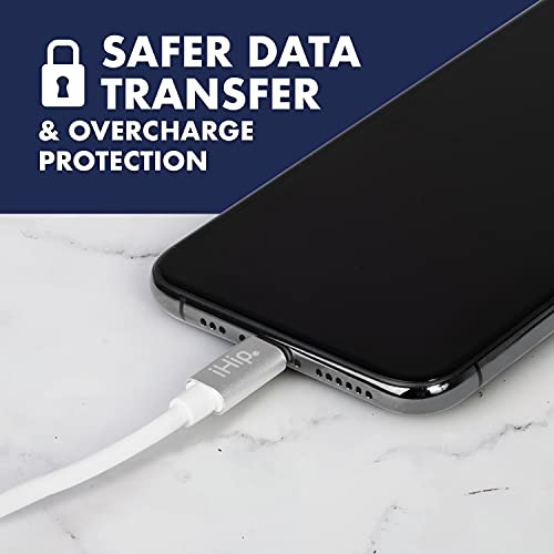 Premium i Hip 6 ft Bend Test Certified Lightning Cable – Durable White PVC USB Charging Cord for i Phone, i Pad, & i Pod – Fast Charging & Enhanced Compatibility for Everyday Use