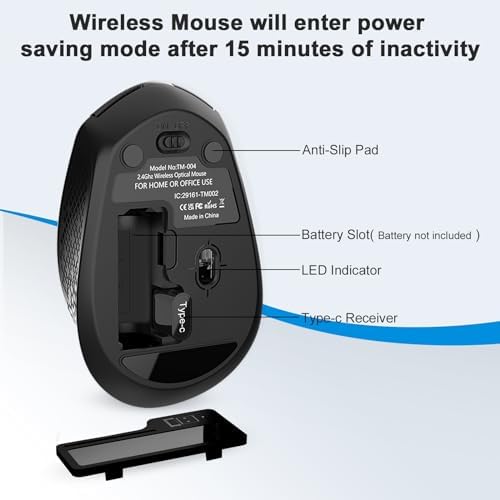 Elevate Your Productivity with the Race GT USB C Wireless Mouse – Ergonomic Design, 2.4 GHz Connectivity, and 6 Customizable Buttons for Mac & PC Users – Precision at Your Fingertips with Adjustable DPI Settings for Seamless Work and Play