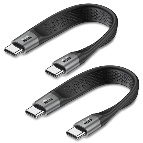 Ultra-Fast 8.5-Inch USB C Cable – Thunderbolt 4 Type-C C to C with 40 Gbps Data Transfer & 240 W PD Fast Charging – 8 K@60 Hz Video Output Compatible with i Phone 16 Pro Max, Mac Books & External SSDs – Perfect for Travel & Efficient Workspaces
