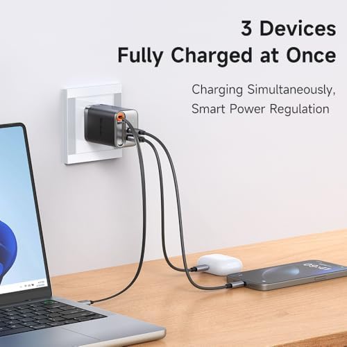 Mcdodo 67 W Ga N USB C Charger Block with Retractable Type-C Cable – Dual Port Fast Charging for i Phone 16/15, Galaxy, i Pad, and Mac Book – Compact, Foldable Design for Ultimate Portability and Enhanced Efficiency