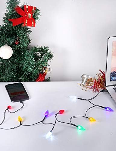 Illuminate Your Holiday Season with LED Christmas Light Phone Charger Cord – USB Charging Cable for i Phone 14/13/12/11 Pro/XS/XS Max/XR/X/8 Plus/8/7 Plus/7/6 s/6/5 s/5 c/5 & i Pads – 10 Multicolored LED Lights for Festive Charging (Black, 2-Pack) – Perfect Holiday Gift for Tech Lovers and Seasonal Decor Enthusiasts!