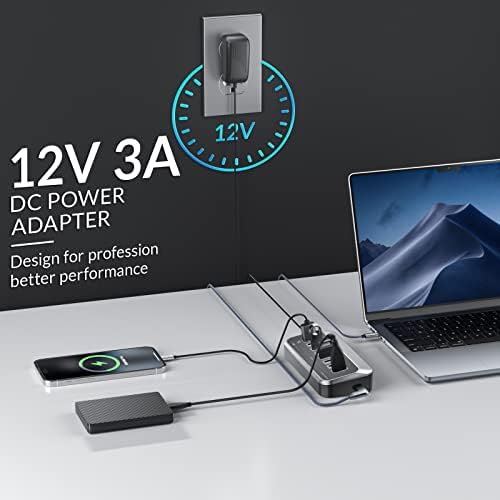 Transform Your Connectivity with Our 7-Port USB Hub – High-Speed USB 3.2 Gen1 Splitter Featuring Unique 32° Angled Design for Easy Access – Perfect for PCs, Laptops & More – Enjoy 5 Gbps Data Transfer Speeds with a 3.28 ft Cable for Ultimate Flexibility & Enhanced Productivity – Ideal for Home & Office Use