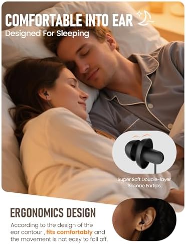 Experience Ultimate Serenity with Hearprotek Sleep Earbuds – USB-C Noise Isolation Earphones for Uninterrupted Comfort, Ideal for Relaxation, Air Travel, and Snoring Relief – Premium Silicone Tips for Perfect Fit and Enhanced Sound Quality