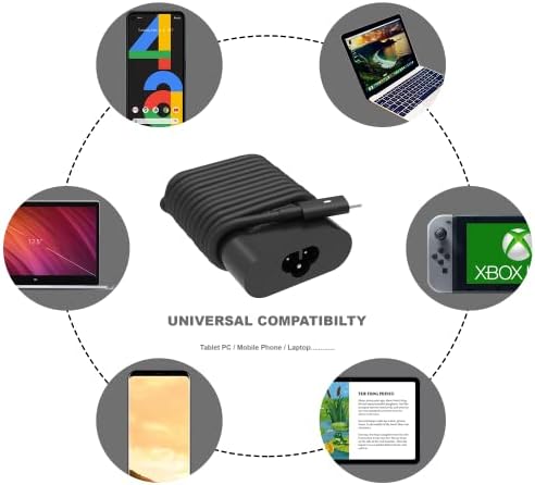 45 W USB-C Charger for Dell XPS & Latitude Laptops – Fast Charging Power Supply with Universal Compatibility & Safety Features for Models 7390, 9350, 9360, and More – Lightweight & Efficient Design for On-the-Go Users – Reliable Replacement for HA45, NM180, LA45, NM150