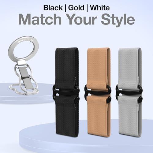 Elevate Your Smartphone Experience with RESPECTED-BRO 4-in-1 Magnetic Phone Grip Stand – Ultimate Kickstand, Secure Finger Strap, and Universal Compatibility for i Phone & Android (Silver) – Perfect for Hands-Free Convenience and Enhanced Usability