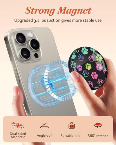 Adorable Cartoon Mag Safe-Compatible Phone Grip Stand – Lightweight Kickstand Ring Holder for Enhanced Usability – Perfect Accessory for i Phone 16/15/14/13/12 with Playful Design for Women and Girls – Durable, Easy-to-Install Magnetic Phone Accessory