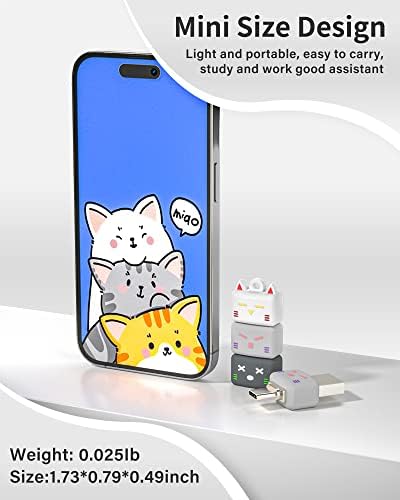 Charming Jenna Cat Design USB Type C Flash Drive – 2 in 1 OTG Dual USB 3.0 Memory Stick, Waterproof & Compact – High-Speed Data Transfer with Enhanced Device Compatibility for All Ages