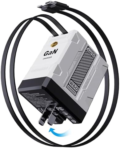 Revolutionize Your Charging Experience with the W & O 45 W Ga N Fast Charger – All-in-One Retractable Dual Cable Wall Plug for i Phone 16/15/14/13/12/11 & Galaxy S25/24 – Ultimate Lightning and Type-C Compatibility for Lightning-Fast Power Delivery – Sleek, Compact, and Durable Charging Solution Perfect for Home, Office, or Travel – Tidy Your Space with Innovative Design and Effortless Portability