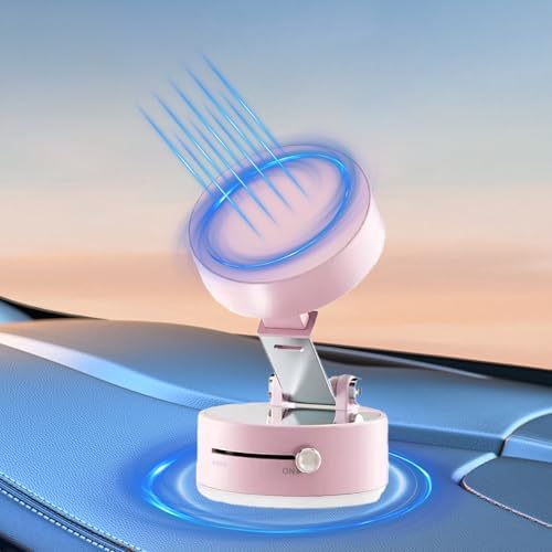 360° Vacuum Magnetic Phone Holder, Suction Cup Phone Mount, Foldable Strong Magnetic Cell Phone Holder for Car/Gym/Mirror/Smooth Surface, Compatible with Magsafe iPhone – Enhanced Compatibility and Speed