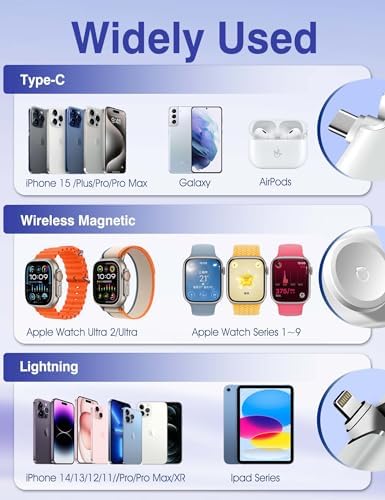 Compact 20 W Mini Fast Charging Power Bank for Apple Devices and Samsung – 5000 m Ah Travel-Ready USB-C Power Bank with Foldable Design for Enhanced Portability and Speed – Perfect for i Phone 15 Series and Apple Watch Users Seeking Reliable On-the-Go Charging Solutions