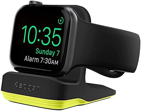 Spigen S350 Apple Watch Charger Stand – Durable TPU Dock with Non-Slip Base for Enhanced Stability and Fast Charging – Compatible with Ultra 2/1, Series 10, SE2, and More – Optimal Charging Solution for All Apple Watch Sizes – Sleek Design for Desk or Nightstand Use