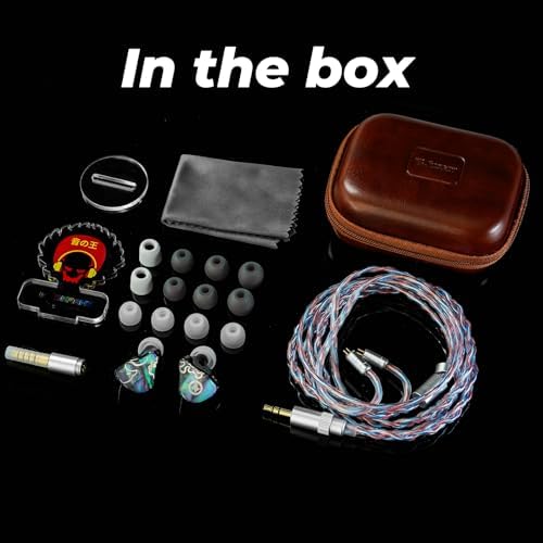 Hi Fi Go JUZEAR Flare High-Performance IEM Cable – Premium 6 N Single-Crystal Copper & Silver-Plated Hybrid Audio Cable with Interchangeable Gold-Plated Plugs (3.5 mm/4.4 mm) for Exceptional High-Resolution Sound – Stylish Rainbow Finish for Enhanced Durability and Compatibility with Audiophile Gear