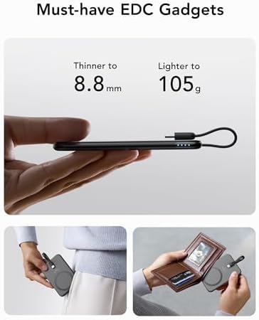 VEEKTOMX 5000 m Ah Ultra-Slim Portable Charger – Lightweight Power Bank with USB-C Cable, Stylish Pink Power Bank for i Phone 15/Plus/Pro/Pro Max & Android – Fast Charging, Ideal for On-the-Go Convenience and Daily Use