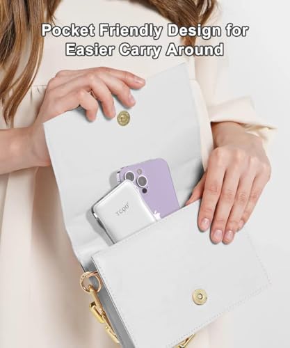 Ultra-Slim 10,000 m Ah TG90° Portable Power Bank with Built-in Lightning and USB-C Cables – Fast Charging, Lightweight Battery Backup for i Phone and Android Devices – Essential On-the-Go Charger for Busy Lifestyles