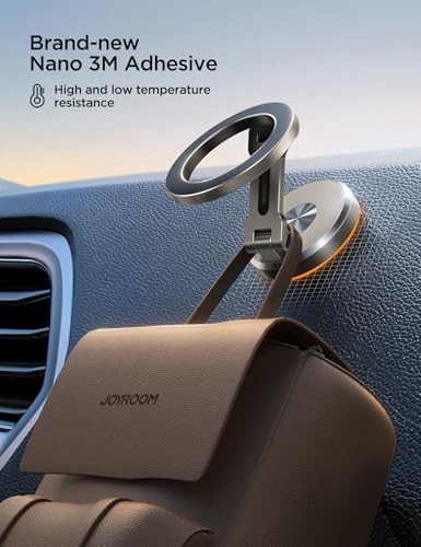 JOYROOM i Phone 16/16 Pro Max Mag Safe Car Mount – All Metal Magnetic Holder with 360° Adjustment & N55 Strong Magnets for Secure, Hands-Free Navigation – Compatible with i Phone 12/13/14/15 & Mag Safe Cases in Sleek Space Gray – Ultimate Driving Convenience and Safety