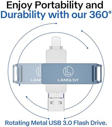 Maximize Your Storage with the 256 GB 3-in-1 Flash Drive – USB 3.0 Photo Stick for i OS, Android, PC & Mac – Sleek Silver Design for Fast Data Transfers and Seamless Compatibility – Perfect Mobile Solution for Photos, Videos, and Files