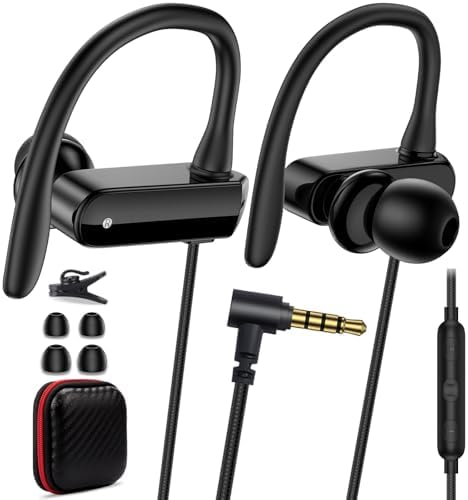Active Lifestyle Wired Over-Ear Earbuds with 3.5 mm Jack – Premium Noise Cancelling Headphones for Supreme Audio Clarity and Comfort During Workouts, Running, and Daily Activities