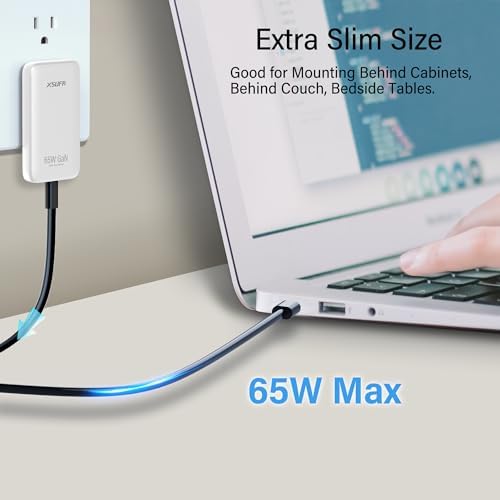 65 W Dual Port USB-C Wall Charger – Ga N Fast Charging Adapter with PPS for Laptops, Tablets & Smartphones – Compact Design with Folding Plug for Travel & Home Use – Stylish White Finish for Modern Aesthetics
