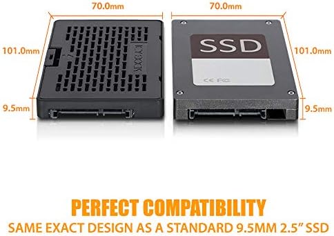Transform Your Storage with ICY DOCK EZConvert MB703 M2 P-B | Tool-Free M.2 SATA SSD to 2.5-Inch SATA III Adapter for Enhanced Compatibility and Speed | Effortless Hot-Swap Accessory for Seamless Data Integration and Superior Performance | Durable Aluminum Design with Optimal Heat Dissipation for Maximum Reliability in Laptops and Desktops | Upgrade Your Data Transfer Experience Up to 6 Gbps with This Compact and Lightweight SSD Enclosure
