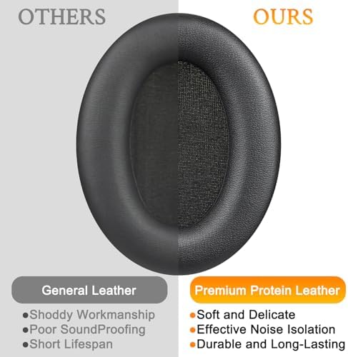 SOULWIT Luxury Replacement Ear Pads for Edifier WH700 NB & WH700 NB Pro – Premium Soft Protein Leather with Advanced Noise Isolation Foam for Ultimate Comfort and Audio Clarity – Effortless Installation and Stylish Black Finish for Enhanced Headphone Experience