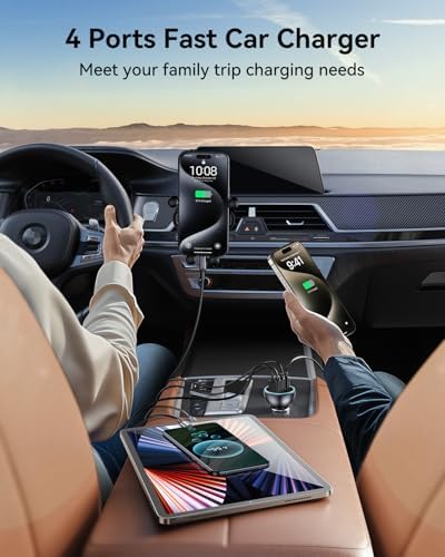 Rocoren 55 W 4-Port USB C Car Charger – Ultra-Fast PD3.0 & QC3.0 Charging Hub for i Phone 16/15/14, i Pad Pro, Samsung Galaxy S25/S24 Ultra, and Google Pixel – Compact Cigarette Lighter Adapter with Enhanced Safety Features for Effortless Travel Power Solutions