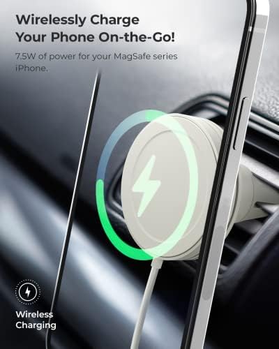 i Ottie Velox Universal Magnetic Air Vent Phone Mount – Enhanced Mag Safe Compatibility for i Phone 12-16 & Android Devices with Included Adapter – Secure Silicone Grip for Hands-Free Navigation and Easy Access