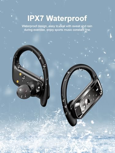 Ultimate Bluetooth 5.4 Wireless Earbuds – 53 Hours of Uninterrupted Playtime, IPX7 Waterproof Sport Headphones with LED Battery Indicator & Built-in Mic for Gaming, Fitness, and Everyday Use – Designed for Maximum Comfort and Resilience – Sleek Black Edition