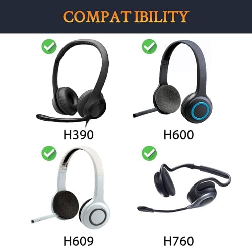 Upgrade Your Logitech Headphones with SOULWIT Cooling Gel Earpads – Enhanced Noise-Isolating Foam Cushions for H390, H600, H609, H760 – Thick, Comfortable Replacement Ear Pads for an Immersive Audio Experience – White Design for a Fresh Feel