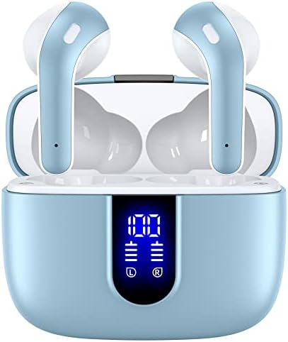 TAGRY True Wireless Bluetooth Earbuds – 60 Hours Playback with LED Battery Display, IPX5 Waterproof, Wireless Charging Case – Perfect for Sports, TV, Smartphones, and Laptops – Superior Sound Quality and Comfort for Active Lifestyles
