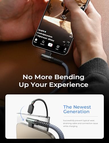 Revolutionize Your Charging with AINOPE 60 W USB C Cable 2-Pack – 10 ft Durable Nylon Braided Right Angle Type C Charger for i Phone 16 Pro Max, Samsung S24, and i Pad Pro – Fast Charging, Enhanced Compatibility, and Long-Lasting Performance