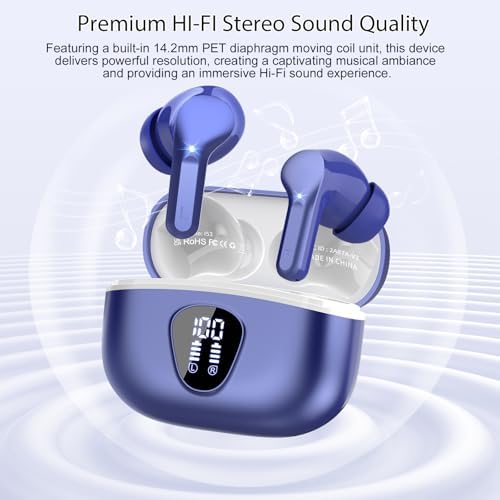Elevate Your Sound Experience with Premium Wireless Earbuds – Advanced Bluetooth 5.4, Hi-Fi Stereo Audio, and ENC Noise Cancellation for Crystal-Clear Calls, IP7 Waterproof Design for Active Lifestyles, 48-Hour Playtime with LED Battery Display, Chic Rose Gold Finish for Everyday Elegance in Sports and Leisure