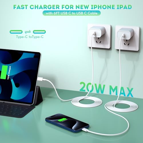 Ultra-Fast Dual USB-C Wall Charger for i Phone 15 – 40 W Power Delivery Adapter, Compact and Foldable Design for On-the-Go Charging, Ideal for i Phone 15/14/13 Pro, i Pad, and More – Maximum Efficiency with Enhanced Safety Features