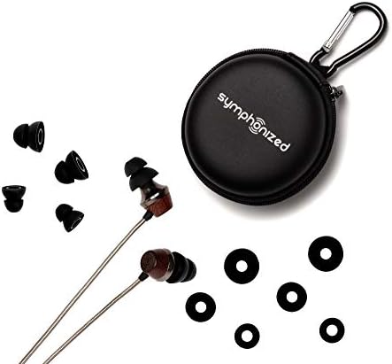 Symphonized ALN 2.0 Premium Genuine Wood Earbuds – Metallic Orange Noise-Isolating In-Ear Headphones with Tangle-Free Cable & Built-in Microphone for Enhanced Audio Compatibility and Immersive Sound Experience