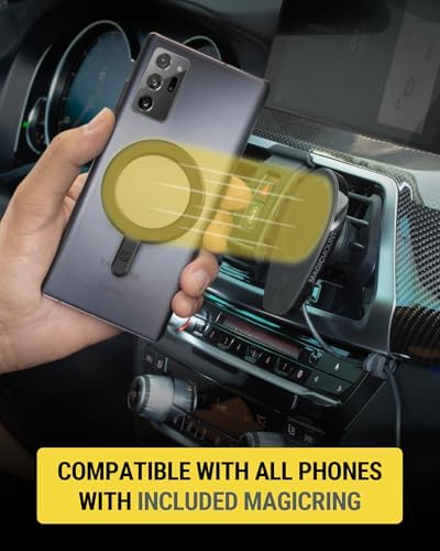 Scosche MPQ6 DV-SP Magnetic Phone Mount with 15 W Wireless Fast Charger – Hands-Free Dashboard & Vent Holder for i Phone 12/13/14/15/16 Series & Mag Safe Cases – Ultimate Safety and Accessibility for Drivers on the Go