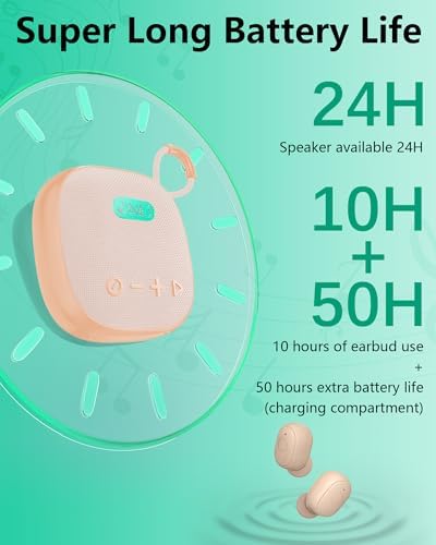 ONES Mus Play 2-in-1 Wireless Speaker and Earbuds: Premium Hi-Res Sound Experience with 24-Hour Speaker & 60-Hour Earbud Battery Life, Versatile Bluetooth/AUX/MP3 Connectivity, Dual Game & Music Modes for Enhanced Audio Engagement, Compact Design for Ultimate Portability