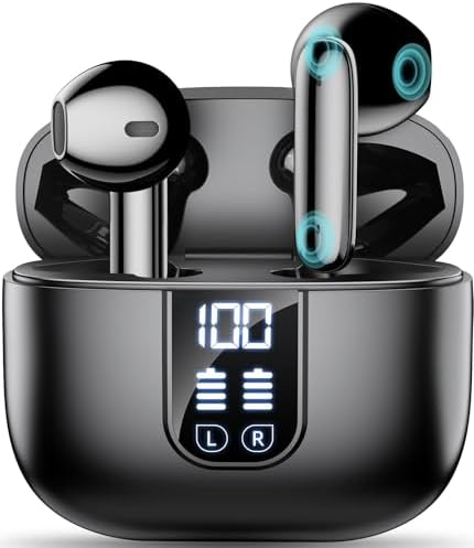 Revolutionary Bluetooth 5.4 Wireless Earbuds with Hi-Fi Stereo Sound | Deep Bass for Immersive Audio | Cutting-Edge 6-Mic ENC Noise Cancellation for Crystal-Clear Calls | Extended 35-Hour Battery Life with Smart LED Indicator | IPX7 Waterproof Design for Ultimate Durability | Perfect for Active Lifestyles on Android & i OS Devices | Unmatched Comfort and Superior Sound Quality for Everyday Use
