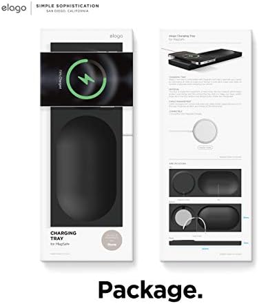 elago Premium Mag Safe Charging Tray: Streamline Your Charging Experience for i Phone 16/15/14/13/12 & Air Pods – Stylish Stone Finish Wireless Station for Home & Office – Durable Non-Slip Design Ensures Device Stability – Customize with Your Own Cable for a Personalized Touch