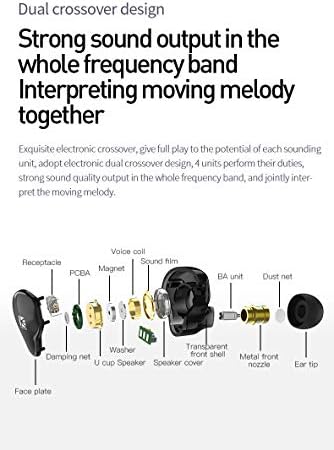 Experience Unmatched Audio Clarity with KBEAR KS2 Hybrid In-Ear Monitor Headphones – 1 BA & 1 DD Drivers for Superior Sound Quality, Noise-Cancelling Technology, and Detachable Cable Design – Perfect for Gaming, Running, and Audiophile Listening in Sleek Black Finish