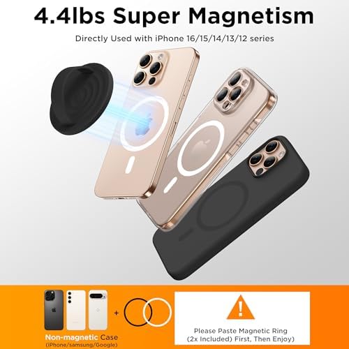 Revolutionary Magnetic Phone Ring Grip Holder – Ergonomic Silicone Finger Loop for i Phone Pro Max/Plus, 12/13/14/15/16 Series – Compatible with Mag Safe – Oat Color Enhances Aesthetics and Comfort – 360-Degree Rotation for Effortless Use – Secure Your Device with Style and Stability – Essential Smartphone Accessory for Unmatched Usability and Convenience