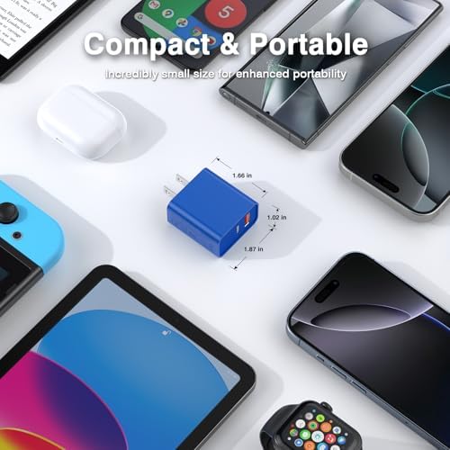 LCGENS 20 W Dual Port USB C Wall Charger Block – 2-Pack Fast Charging Power Adapter for i Phone 11/12/13/14/15/16 Pro Max, i Pad Pro, Samsung Galaxy – Portable and Efficient Charging Solution for Multiple Devices