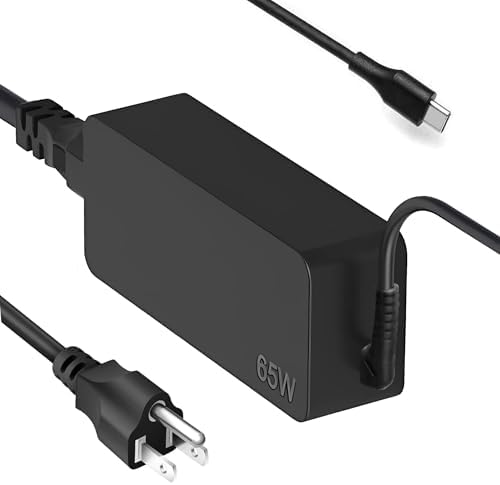 High-Speed 65 W USB-C Replacement Laptop Charger for Lenovo Think Pad, Yoga & Chromebook – Universal Compatibility & Enhanced Performance with 12-Month Warranty, UL Certified Safety, Ideal for T480, T490, E480 Models