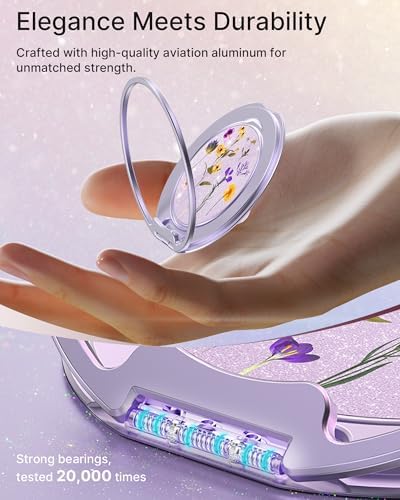 typecase Folding Phone Stand: Foldable Smartphone Holder for Desk – Ultra Thin Adjustable Kickstand – Magnetic Phone Grip Home Desk Accessories Compatible with Phone Tablets – Enhanced Compatibility and Speed