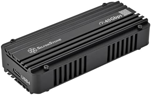 Silverstone MS12 Aluminum NVMe M.2 SSD Enclosure – 20 Gbps USB 3.2 Gen 2 x2 for Ultra-Fast Data Transfer, Sleek and Durable Design for Portable Storage Solutions, Perfect for Gamers and Professionals