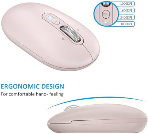 Ultra-Slim Wireless Bluetooth Mouse for Multi-Device Use – Lightweight Travel-Friendly Design with ±3000 DPI Precision, 4-Way Metal Scrolling, and 8 Customizable Buttons – Perfect for Laptops, Tablets, and Phones – Enjoy Quiet Operation and Long Battery Life for Enhanced Productivity