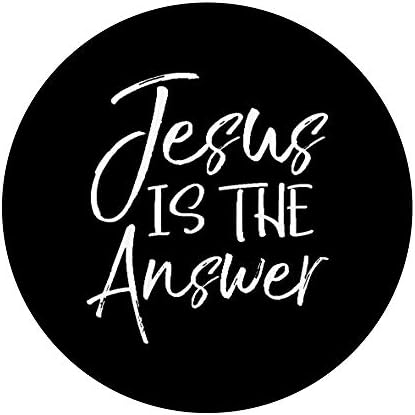 Faith-Inspired Jesus is the Answer Pop Socket Grip – Functional Christian Mobile Accessory for Enhanced Grip and Daily Motivation – Durable, Customizable Design for Phones & Tablets – Share Positivity Through Inspirational Messaging