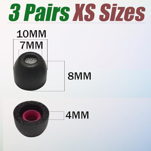 Ultimate Comfort Memory Foam Small Earbud Tips – Noise-Isolating Replacement Ear Tips with Advanced Filter Screen for Enhanced Audio Experience – 3 Pairs of Black Earphone Accessories for Superior Sound Quality and Compatibility