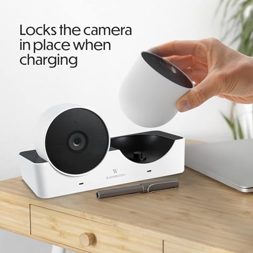 Wasserstein Premium Dual Charging Dock for Google Nest Cam – Quick Charge Station with Enhanced Compatibility for Indoor/Outdoor Use – Elegant Design with LED Charge Indicators – Optimal Solution for Concurrent Battery Charging to Maintain Home Security Efficiency