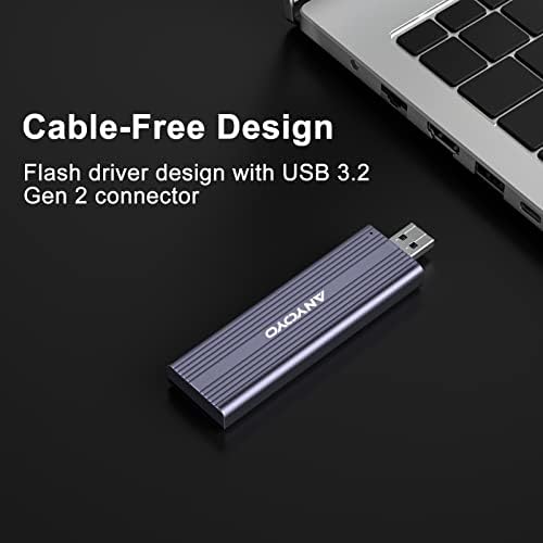 ANYOYO M.2 NVME SATA SSD Enclosure – Ultra-Fast USB 3.2 Gen 2 Adapter for 2242, 2260, 2280 M.2 SSDs with M-Key/M+B Support – Lightning Speed Data Transfer up to 10 Gbps, Plug & Play Convenience, UASP Compatibility, Durable Aluminum Design for Portable Storage Solutions