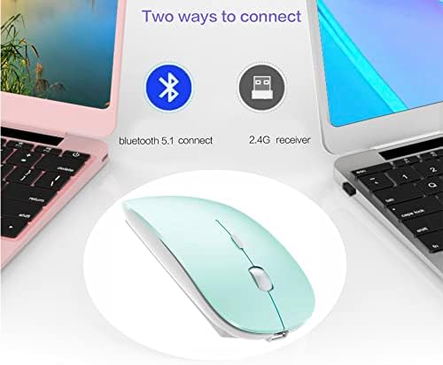 Sleek Bluetooth Wireless Mouse for Mac, Windows & i Pad – Ergonomic Design, High-Precision Navigation, Rechargeable & Dual-Mode Compatibility (Gray & Black) – Elevate Your Productivity with Clutter-Free Connectivity